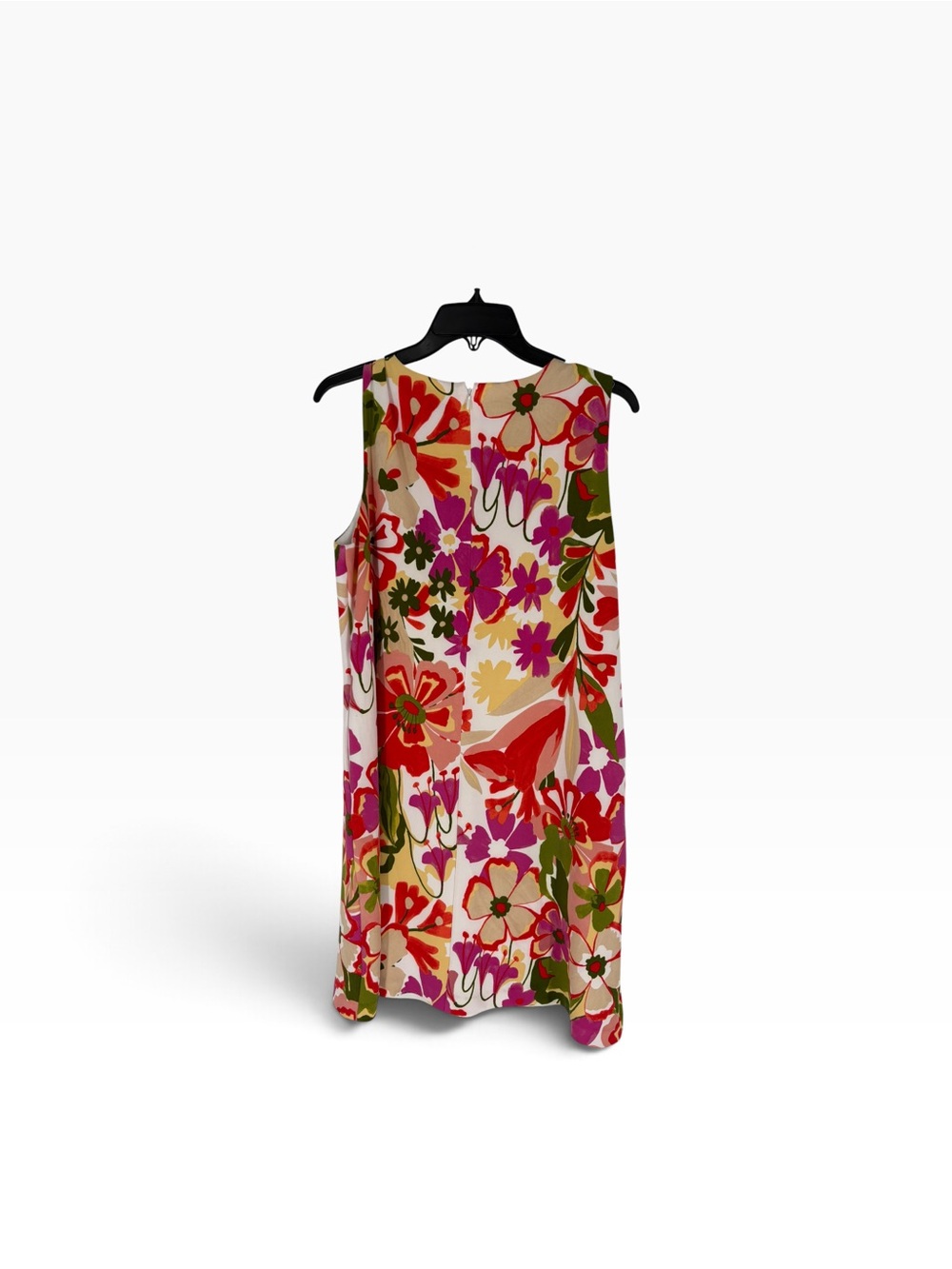 New Anne Klein Cream Shift Dress with Pink, Red & Green Floral Print size 10 - Picture 3 of 5